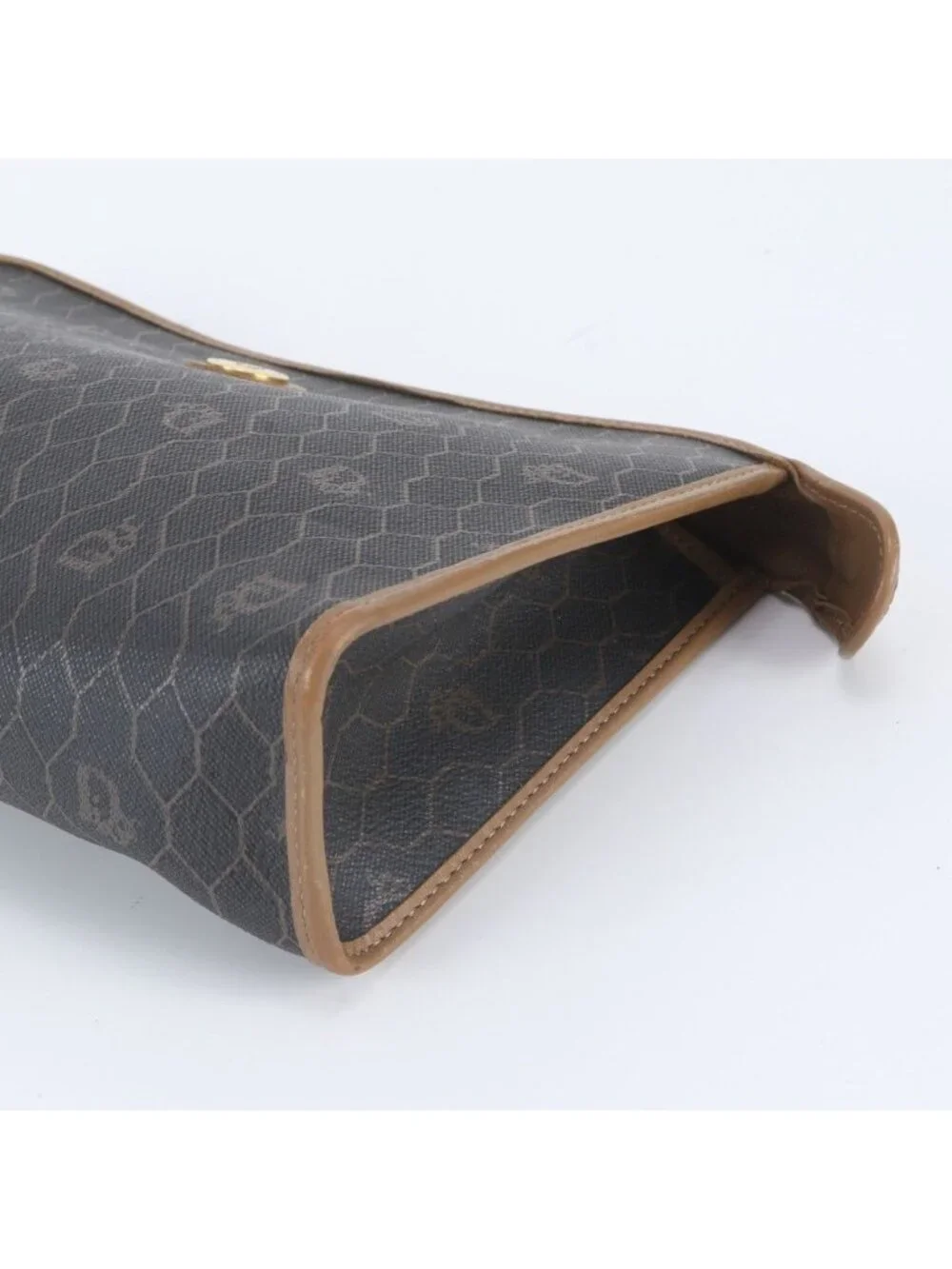 Dior Honeycomb Pattern Leather Clutch Pouch